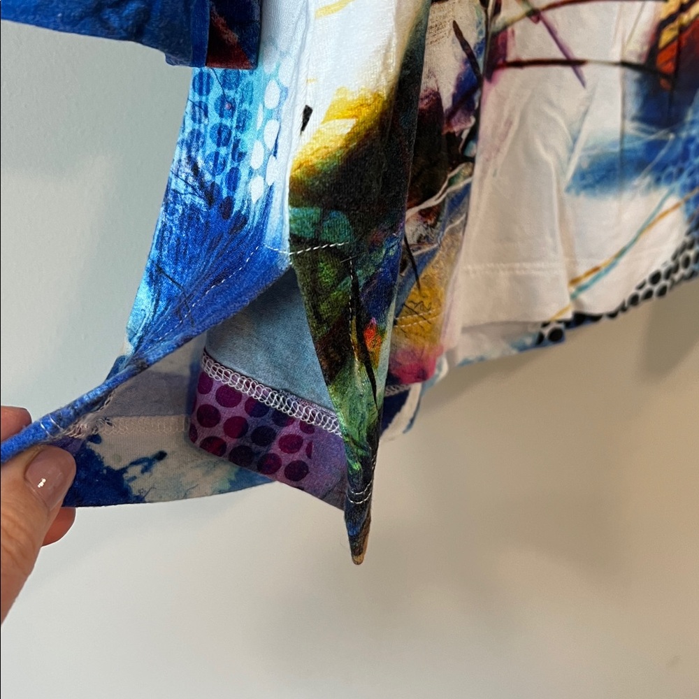Ali Miles‎ - petite large, abstract 3/4 length blouse - Picture 6 of 8